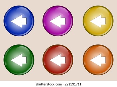 left key colorful web icon set button vector