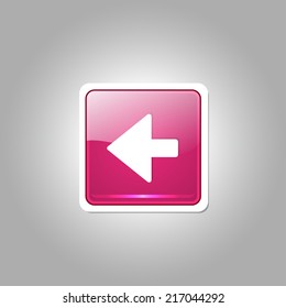 Left Key Square Vector Pink Web Icon Button