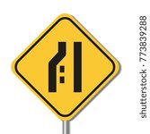 Left Lane Ends Sign vector design