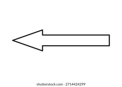 Left long black arrows on white background . EPS 10. Single line dark arrows . Arrowhead black icon . pointing arrows on white background.