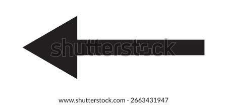 Left long black arrows on white background . EPS 10. Single line dark arrows . Arrowhead black icon . pointing arrows on white background. 