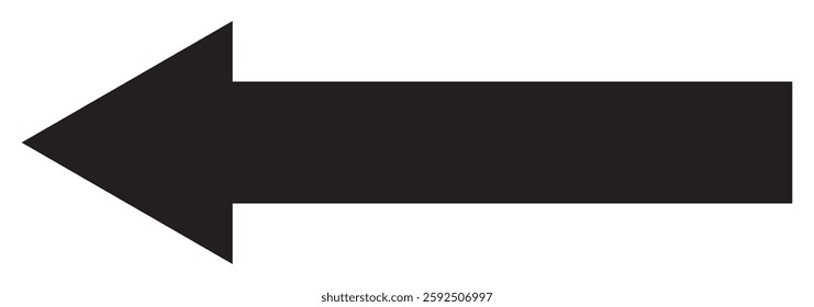 Left long bold and thin arrow. Colorful variety Left arrow. Vector icon. EPS 10