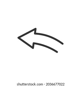 Icono de línea mínima izquierda. Diseño de símbolo de trazo web. Signo izquierdo aislado en un fondo blanco. Icono de línea Premium.
