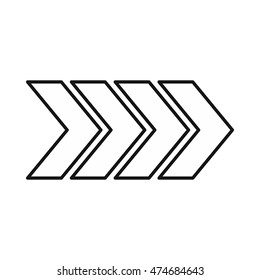 Left modern arrow icon in outline style on a white background