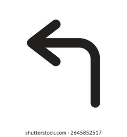 Left Navigation Lineart Icon. Good for GPS and travel app UI.