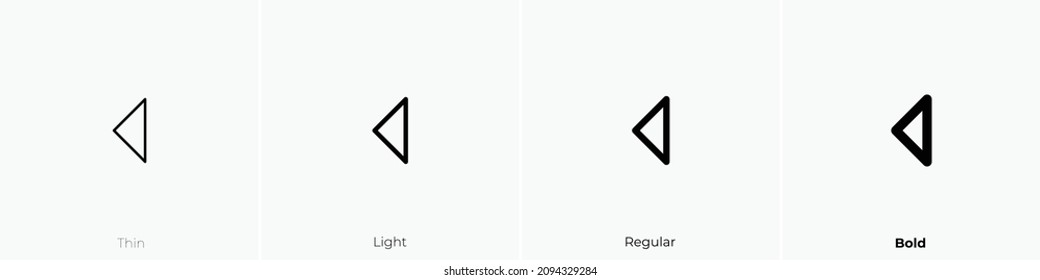 left one icon. Thin, Light Regular And Bold style design isolated on white background