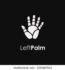 left palm hand drawn simple vector illustration
