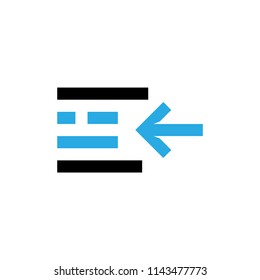 Left paragraph vector icon. Pictogram from set Smartphone Essentials. Isolated on white background