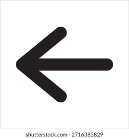 Icono de flecha puntiaguda izquierda. Símbolo de icono de flecha izquierda. Diseño de línea en negrita de icono de Vector. Símbolo de atrás y atrás.