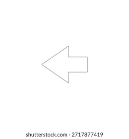 Icono de contorno de flecha apuntando hacia la izquierda