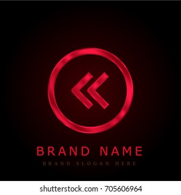 Left red chromium metallic logo