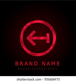 Left red chromium metallic logo