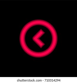 Left red glowing neon ui ux icon. Glowing sign logo vector