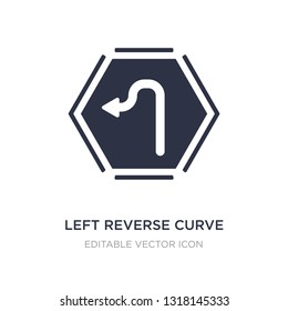 left reverse curve icon on white background. Simple element illustration from UI concept. left reverse curve icon symbol design.