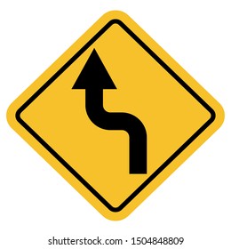 Left reverse turn traffic sign vector illustration - Label,sticker, symbol,sign,icon,warning etc.