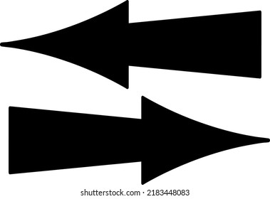 left and right arrow icon illustration on white background 
