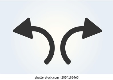 left and right arrow icon isolated white background