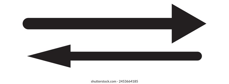 icono de flecha izquierda y derecha aislado sobre fondo blanco. Símbolo de flecha para el diseño de su Sitio web. diseño de Ilustración vectorial eps 10