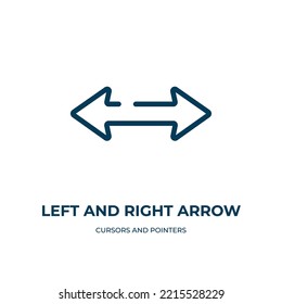 Left and right arrow icon. Linear vector illustration from cursors and pointers collection. Outline left and right arrow icon vector. Thin line symbol for use on web and mobile apps, logo, print 