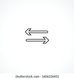 left right arrow icon on white background. left right arrow icon on white background. left right arrow icon on white background. 