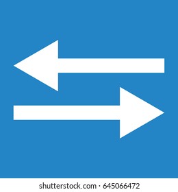 Left and right arrow icon on blue background