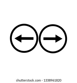 Left And Right Arrow Icon Set Collection Vector / Illustration