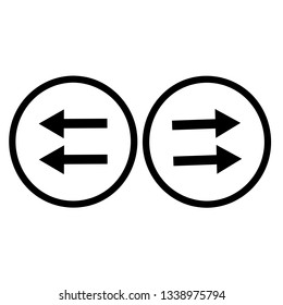 Left And Right Arrow Icon Set Collection / Illustration
