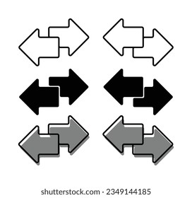 left right arrow icon set, transfer symbol. vector illustration for mobile app, web.