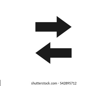 Left right arrow icon vector illustration on white background
