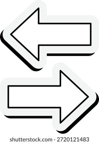 Iconos de flecha izquierda y derecha con Vector de contorno en negrita


