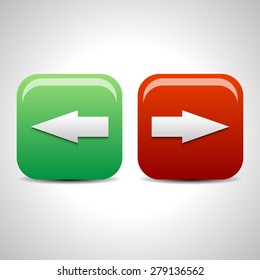 Left and right arrow icons, buttons.