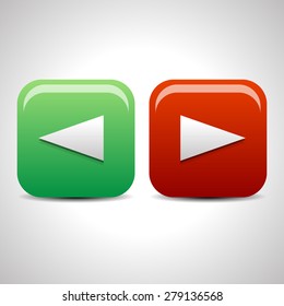 Left and right arrow icons, buttons.