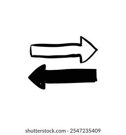 Left and Right Arrow Illustration for Navigation and Direction