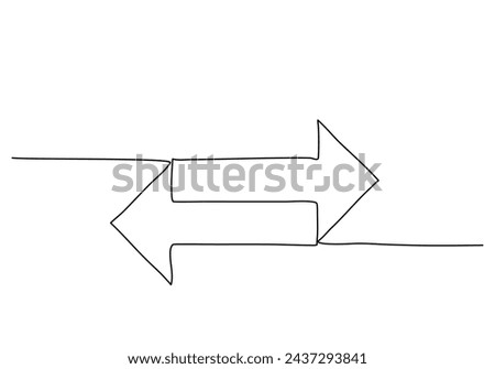 Left and right arrow, one line drawing animation with alpha channel.