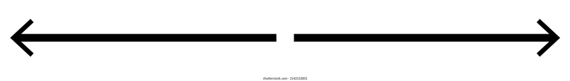 Left and right arrow, pointer, cursor in opposite direction. Intersection, navigation, forward-backward arrow element