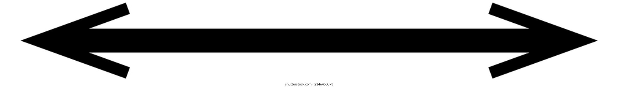 Left and right arrow, pointer, cursor in opposite direction. Intersection, navigation, forward-backward arrow element