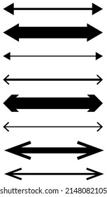 Left and right arrow, pointer, cursor in opposite direction. Intersection, navigation, forward-backward arrow element