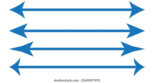 Left and right arrow, pointer, cursor in opposite direction. Intersection, navigation, forward-backward arrow element. Double arrow icon set . two side arrows icon vector.