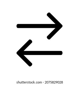 Left right arrow vector icon. Arrow navigation icon sign symbol. Flat design style. Vector icon 