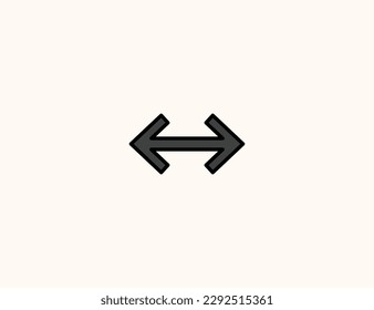 Left Right Arrow vector icon. Isolated Left Right Arrow symbol flat illustration - Vector