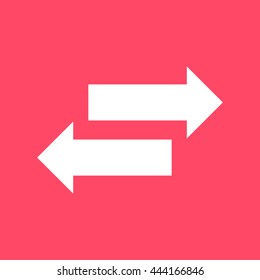 Left & Right Arrow white icon on magenta color background. Eps-10.