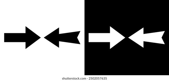 Left and Right arrows directions free vector. Bold arrow sign and arrow pointer icon vector.