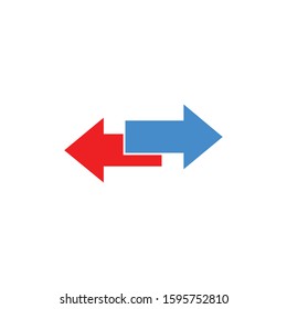 Left Right Arrows Icon Red Blue Stock Vector (Royalty Free) 1595752810 ...