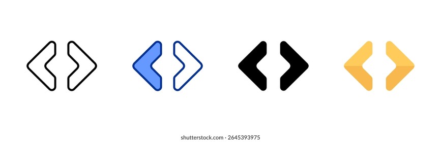 Left And Right Arrows icon sheet multiple style collection