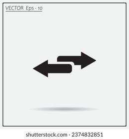 The left and right arrows icon. Arrows symbol.