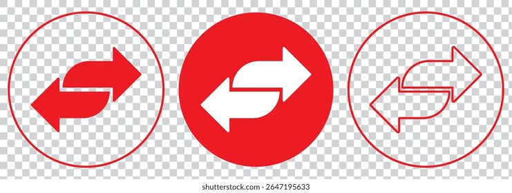 The left and right arrows icon. Arrows symbol. Flat Vector illustration
