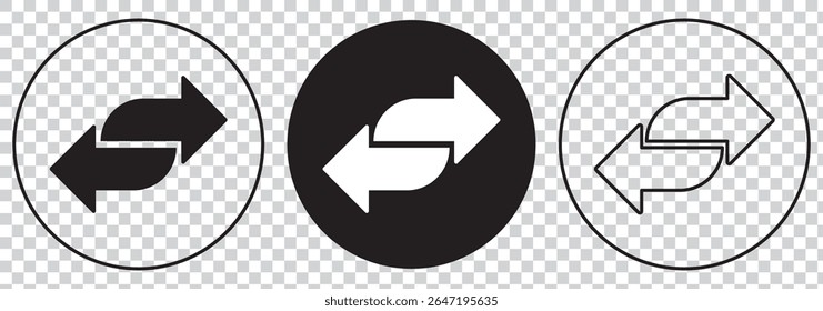 The left and right arrows icon. Arrows symbol. Flat Vector illustration