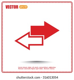 The left and right arrows icon. Arrows symbol. Vector illustration