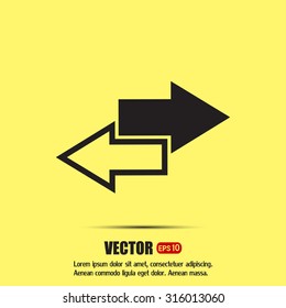 The left and right arrows icon. Arrows symbol. Vector illustration