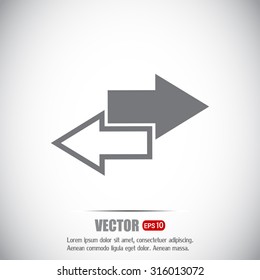 The left and right arrows icon. Arrows symbol. Vector illustration